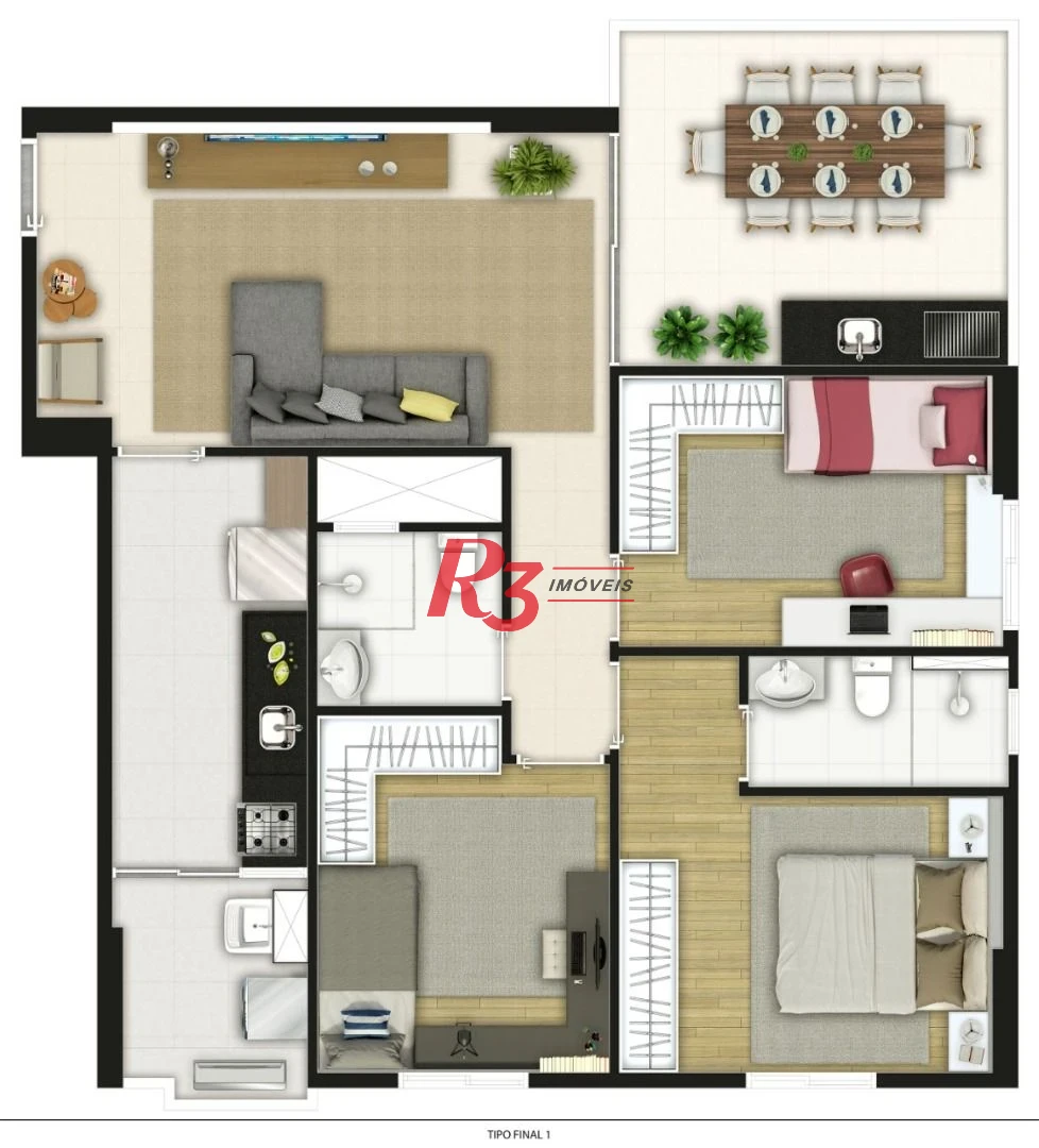 Apartamento à venda, 78 m² por R$ 983.000,00 - Boqueirão - Santos/SP