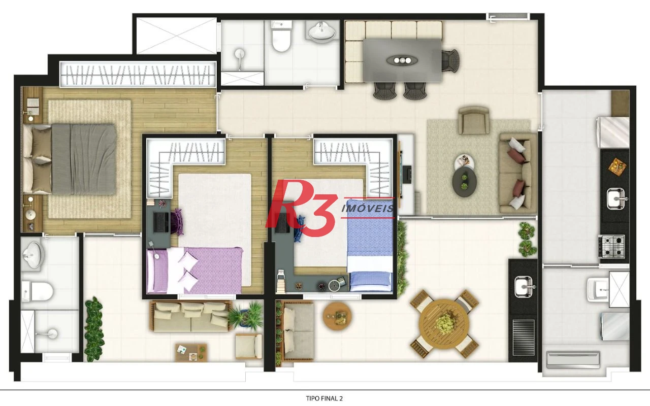 Apartamento à venda, 90 m² por R$ 1.146.000,00 - Boqueirão - Santos/SP
