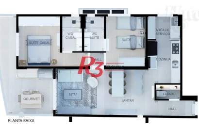 Apartamento com 2 dormitórios à venda, 87 m² por R$ 1090 - Boqueirão - Santos/SP