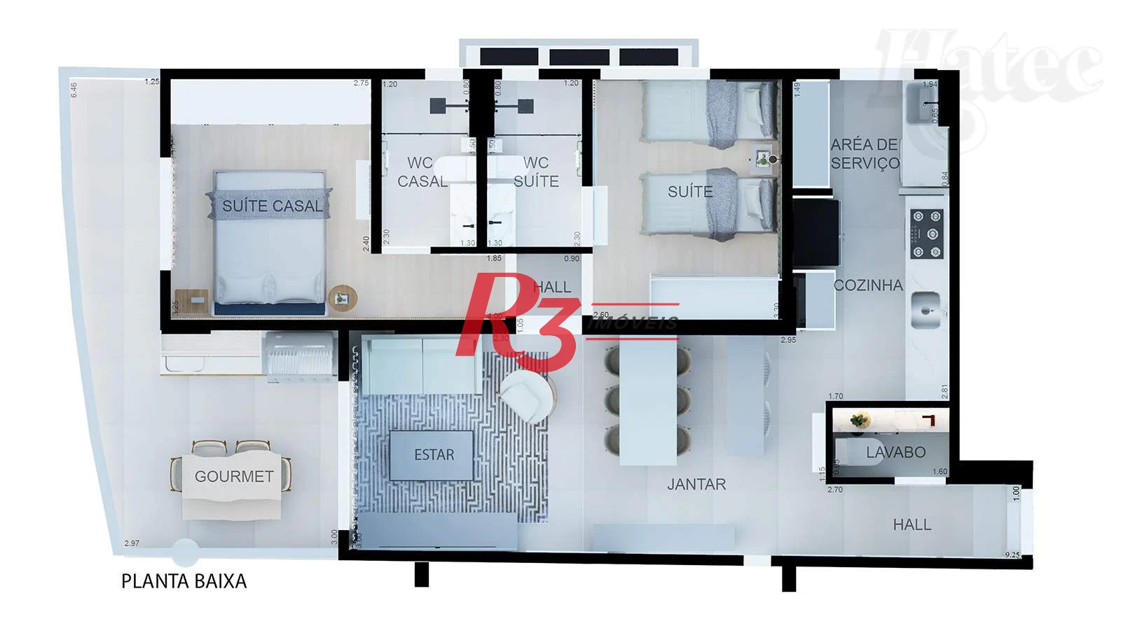 Apartamento com 2 dormitórios à venda, 88 m² por R$ 1.260.000,00 - Boqueirão - Santos/SP