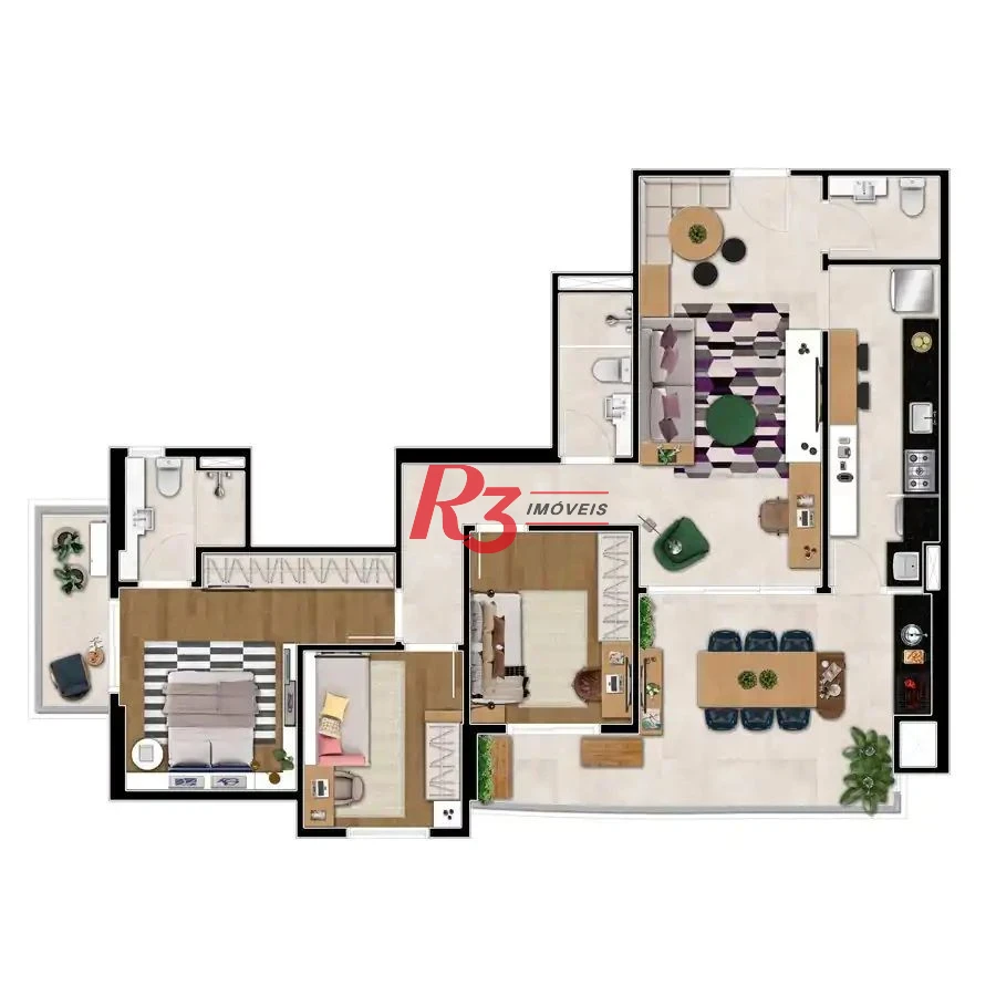 Apartamento à venda, 120 m² por R$ 1.325.700,00 - Aparecida - Santos/SP