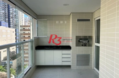 Apartamento com 2 dormitórios para alugar, 87 m² por R$ 7.500,00/mês - Gonzaga - Santos/SP
