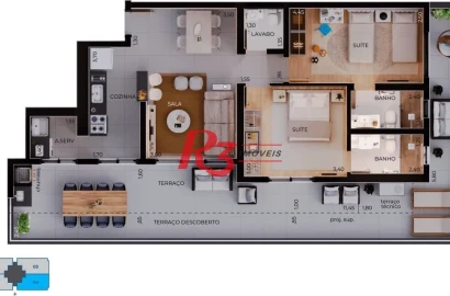 Apartamento Garden à venda, 113 m² por R$ 1.321.472,00 - Boqueirão - Santos/SP