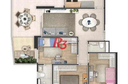 Apartamento à venda, 108 m² por R$ 1.571.000,00 - José Menino - Santos/SP