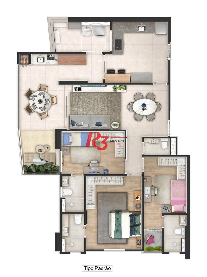 Apartamento à venda, 108 m² por R$ 1.571.000,00 - José Menino - Santos/SP