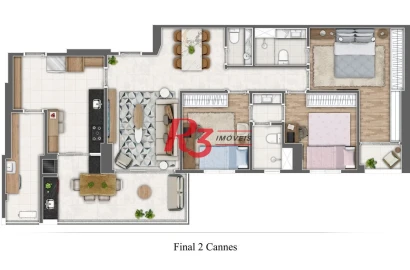 Apartamento à venda, 100 m² por R$ 1.778.000,00 - Gonzaga - Santos/SP