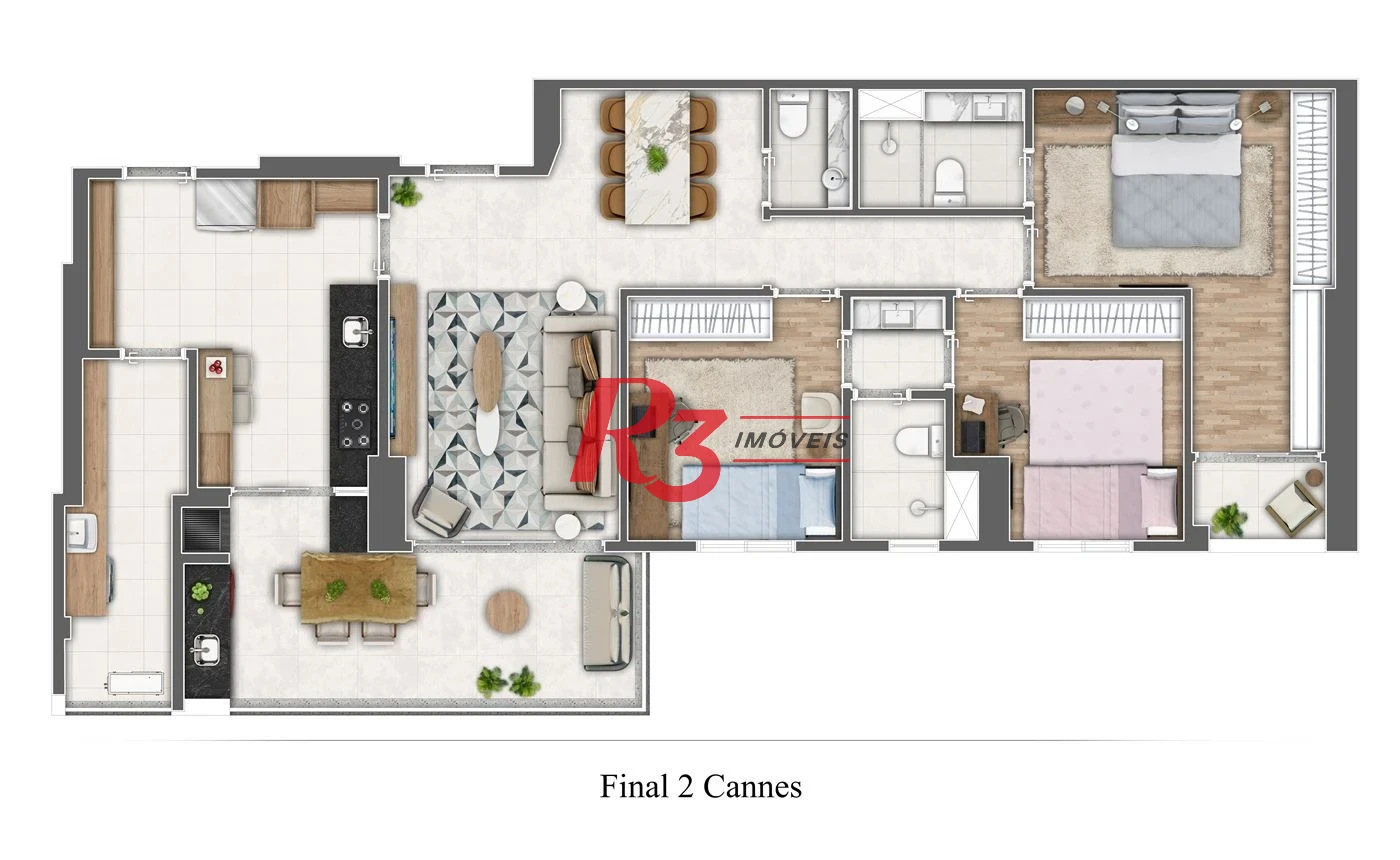 Apartamento à venda, 100 m² por R$ 1.778.000,00 - Gonzaga - Santos/SP