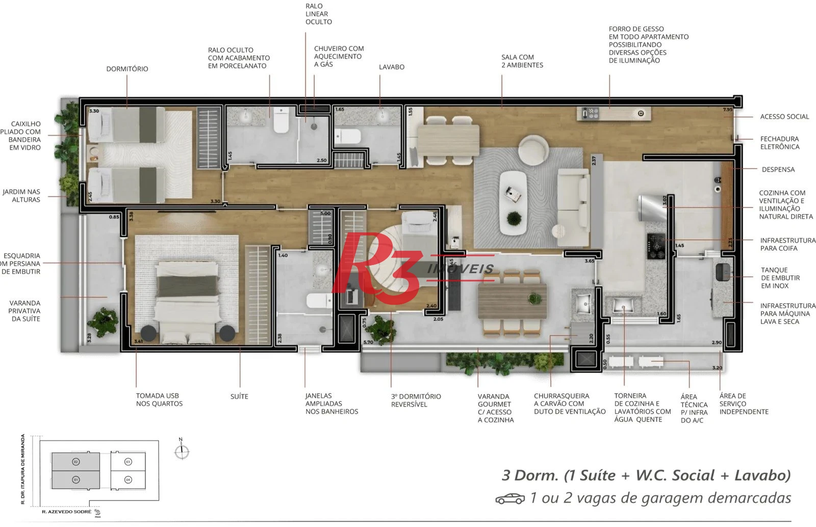 Apartamento à venda, 99 m² por R$ 1.747.107,76 - Boqueirão - Santos/SP