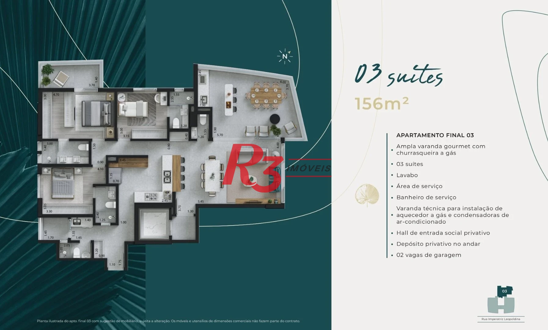 Apartamento à venda, 156 m² por R$ 2.165.373,58 - Ponta da Praia - Santos/SP
