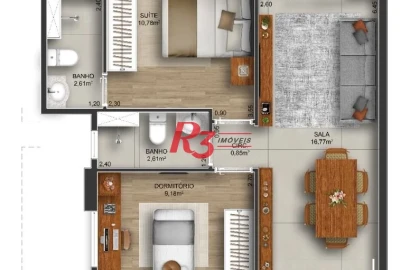 Apartamento com 2 dormitórios à venda, 74 m² por R$ 756.000 - Gonzaga - Santos/SP