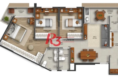 Apartamento com 3 dormitórios à venda, 94 m² por R$ 1.094.231 - Gonzaga - Santos/SP