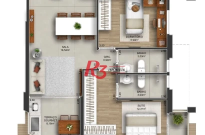 Apartamento com 2 dormitórios à venda, 86 m² por R$ 892.500 - Gonzaga - Santos/SP