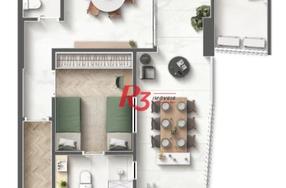 Apartamento com 2 dormitórios à venda, 96 m² por R$ 1.430.649 - Embaré - Santos/SP