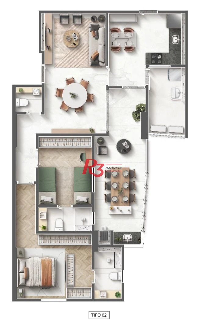 Apartamento com 2 dormitórios à venda, 96 m² por R$ 1.430.649 - Embaré - Santos/SP