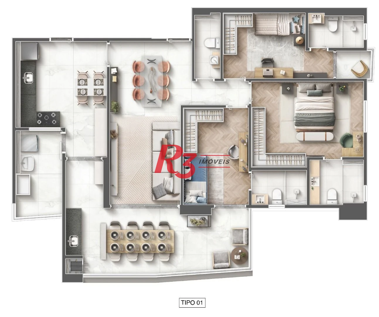 Apartamento com 3 dormitórios à venda, 116 m² por R$ 1.792.252 - Embaré - Santos/SP