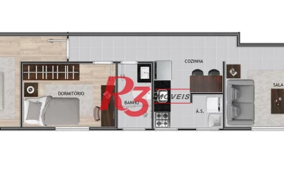Apartamento à venda, 50 m² por R$ 349.900,00 - Macuco - Santos/SP