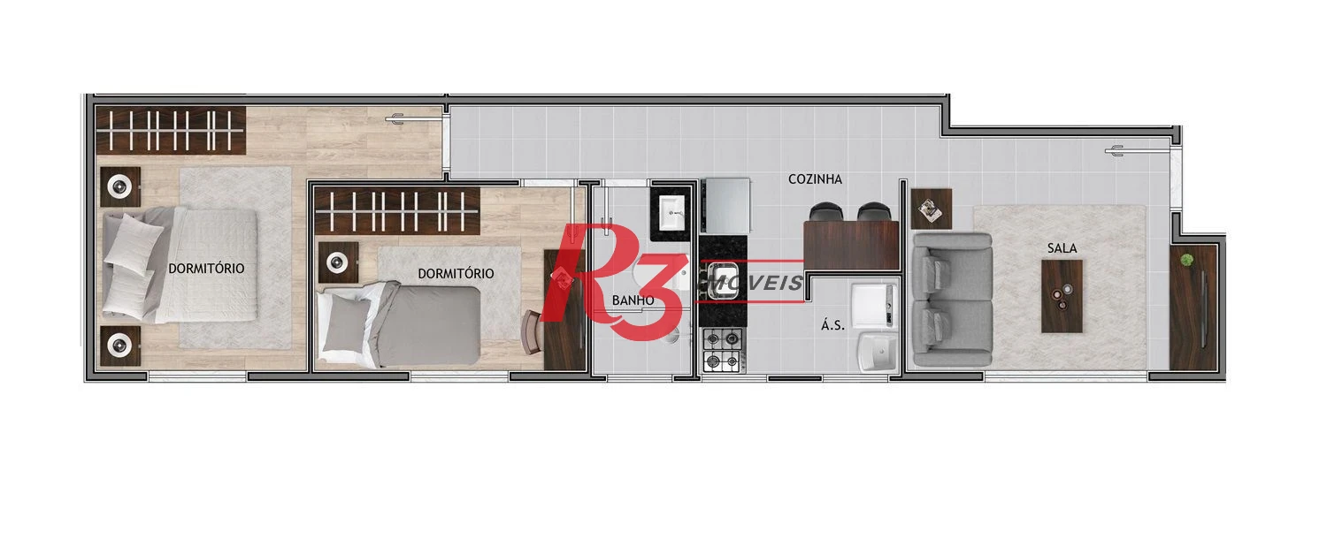 Apartamento à venda, 50 m² por R$ 349.900,00 - Macuco - Santos/SP