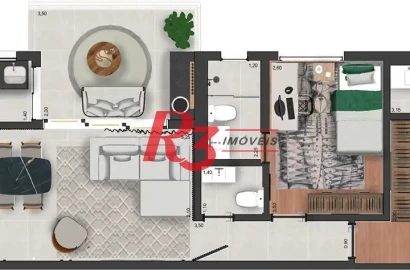 Apartamento à venda, 76 m² por R$ 830.000,00 - Embaré - Santos/SP