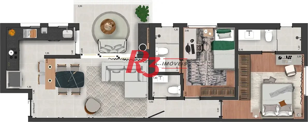 Apartamento à venda, 76 m² por R$ 830.000,00 - Embaré - Santos/SP
