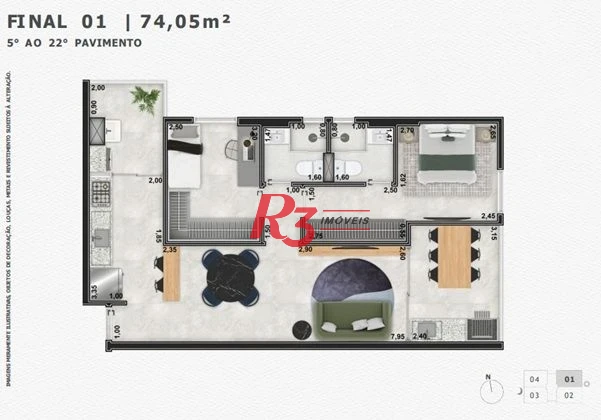 Apartamento com 2 dormitórios à venda, 74 m² por R$ 662.161 - Marapé - Santos/SP