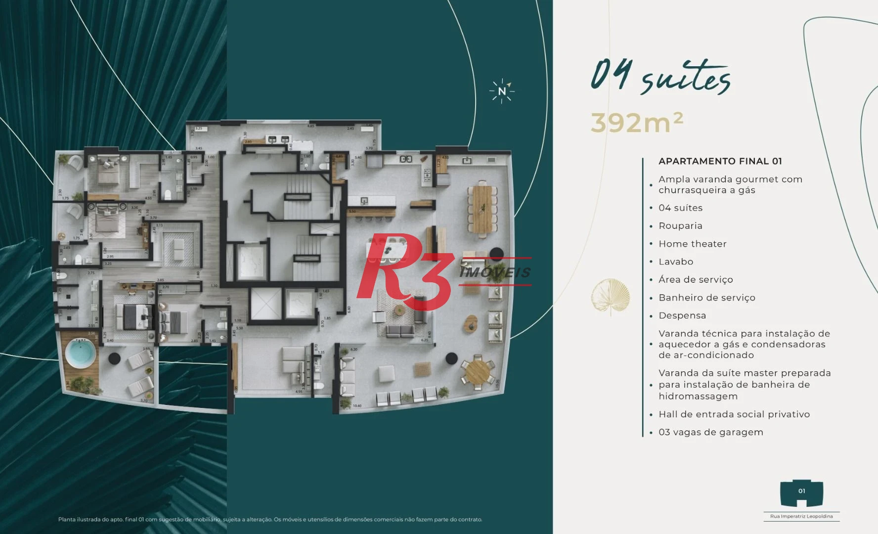 Apartamento à venda, 392 m² por R$ 8.221.182,84 - Ponta da Praia - Santos/SP