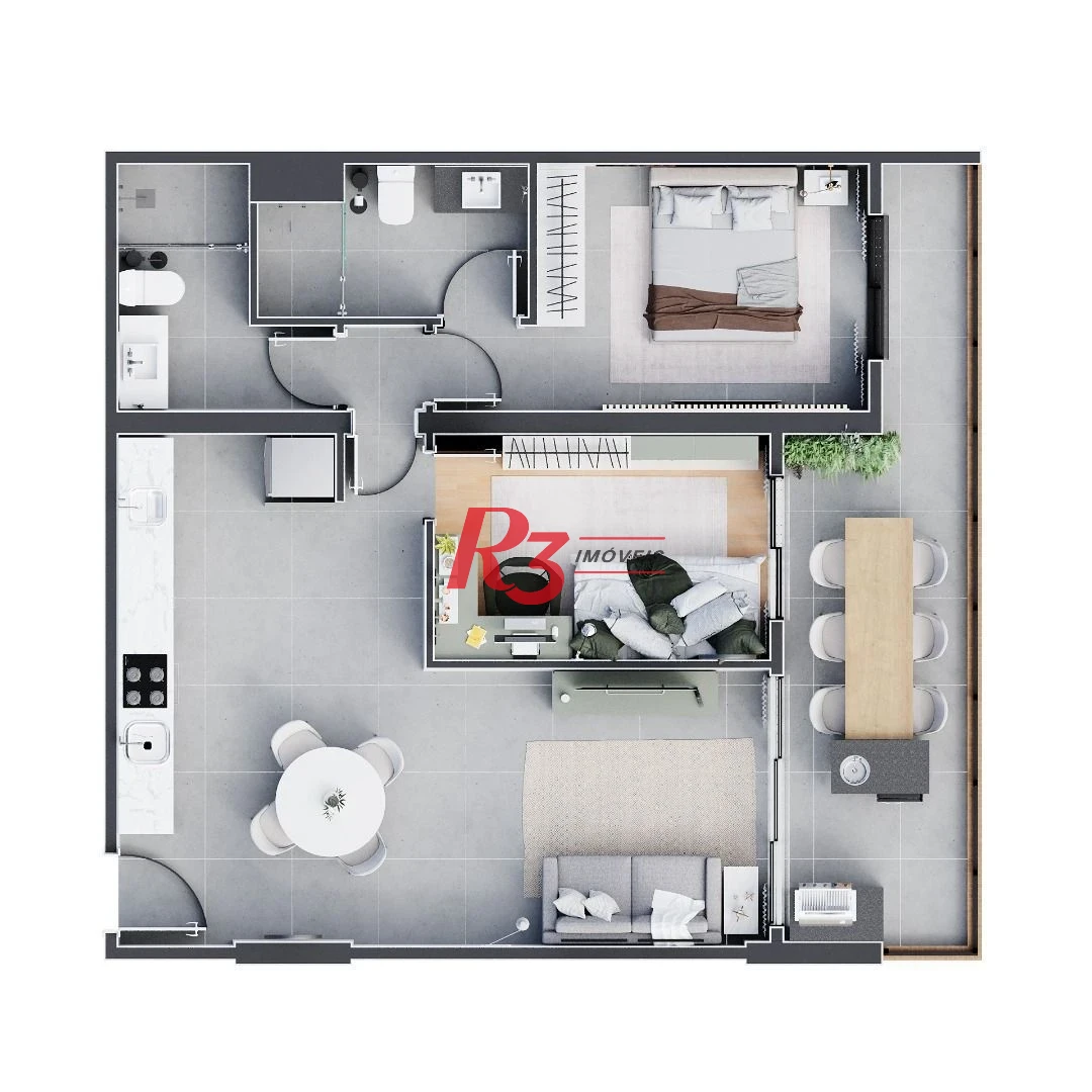 Apartamento com 2 dormitórios à venda, 75 m² por R$ 860.000,00 - José Menino - Santos/SP