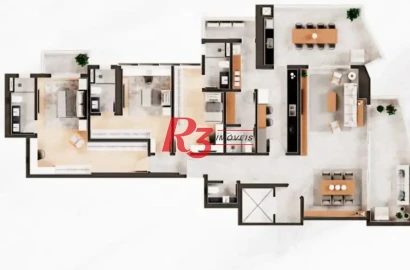 Apartamento com 3 dormitórios à venda, 227 m² por R$ 4.999.000,00 - Ponta da Praia - Santos/SP