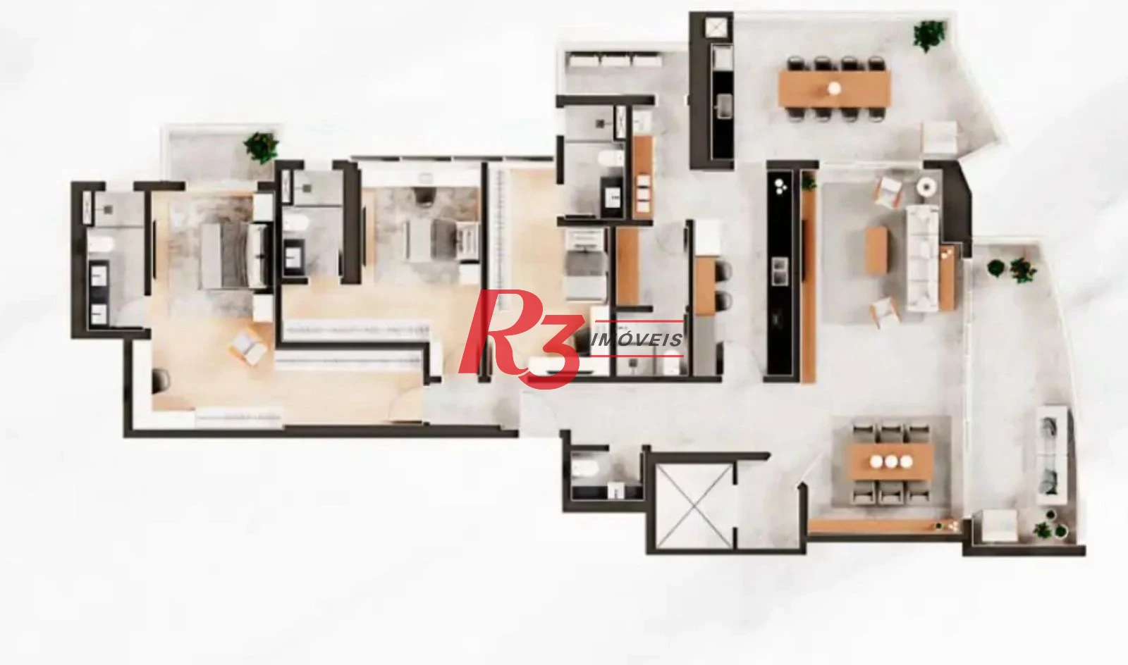Apartamento com 3 dormitórios à venda, 227 m² por R$ 4.999.000,00 - Ponta da Praia - Santos/SP
