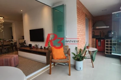 Apartamento com 2 dormitórios para alugar, 119 m² por R$ 13.455,00/mês - Embaré - Santos/SP