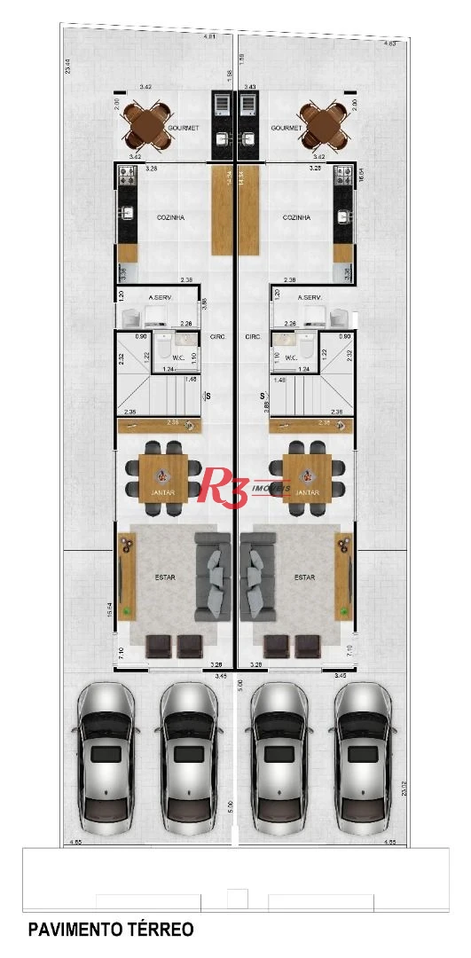 Casa com 3 dormitórios à venda, NOVA, 156 m² por R$ 1.800.000 - Boqueirão - Santos/SP