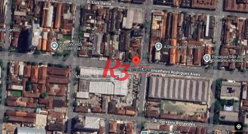 Terreno para alugar, 160 m² por R$ 10.572,79/mês - Macuco - Santos/SP