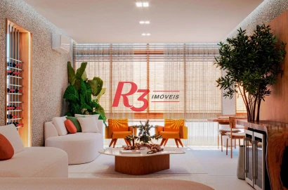 Apartamento com 3 suítes frente mar à venda, 240 m² por R$ 3.350.000 - Boqueirão - Santos/SP