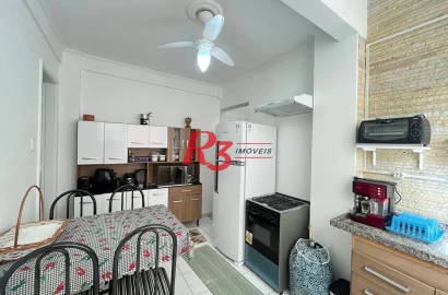Apartamento com 1 dormitório para alugar, 42 m² por R$ 3.700,02/mês - Boqueirão - Santos/SP