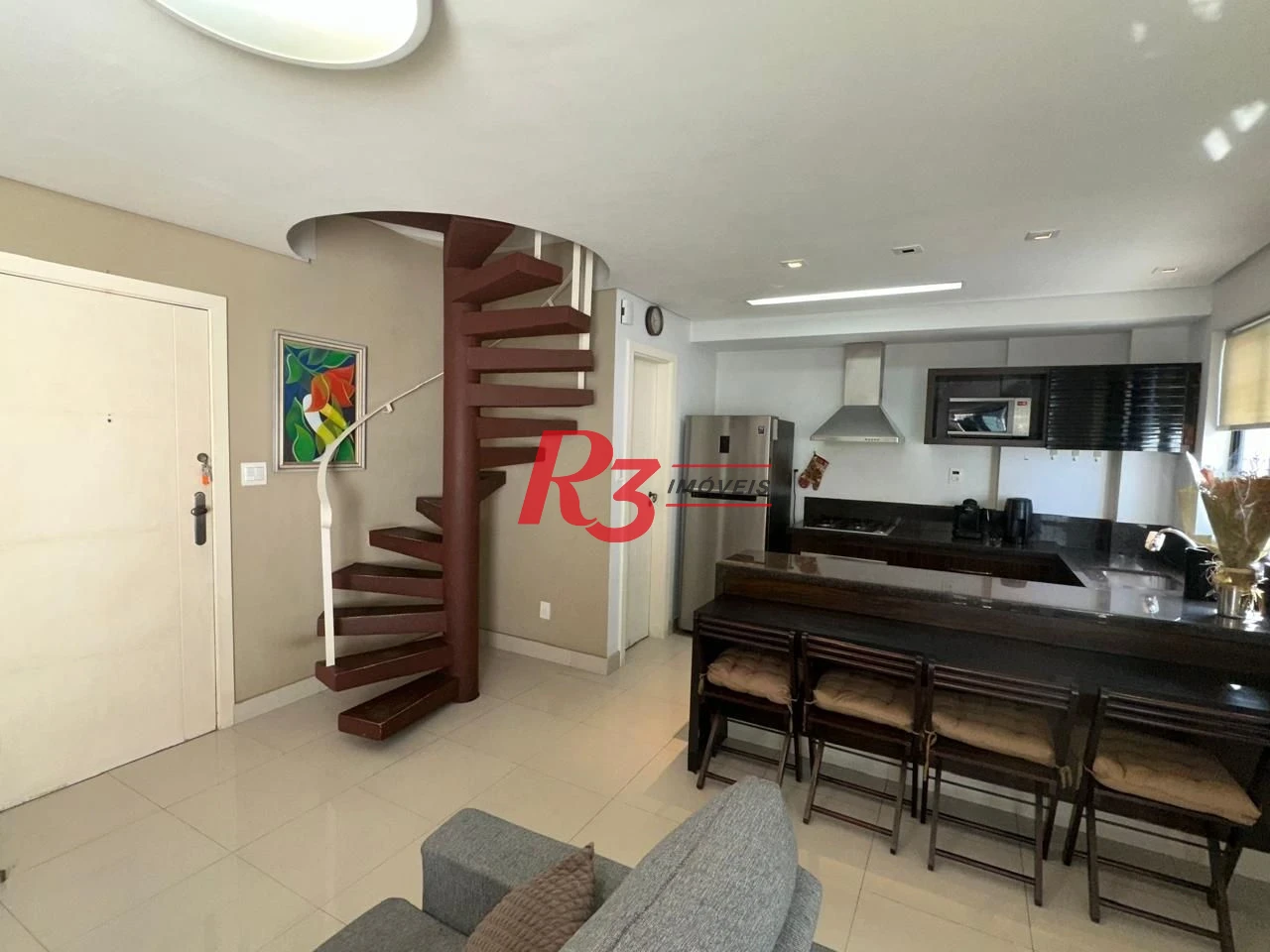 Apartamento Duplex com 1 dormitório à venda, 83 m² por R$ 710.000,00 - Ponta da Praia - Santos/SP