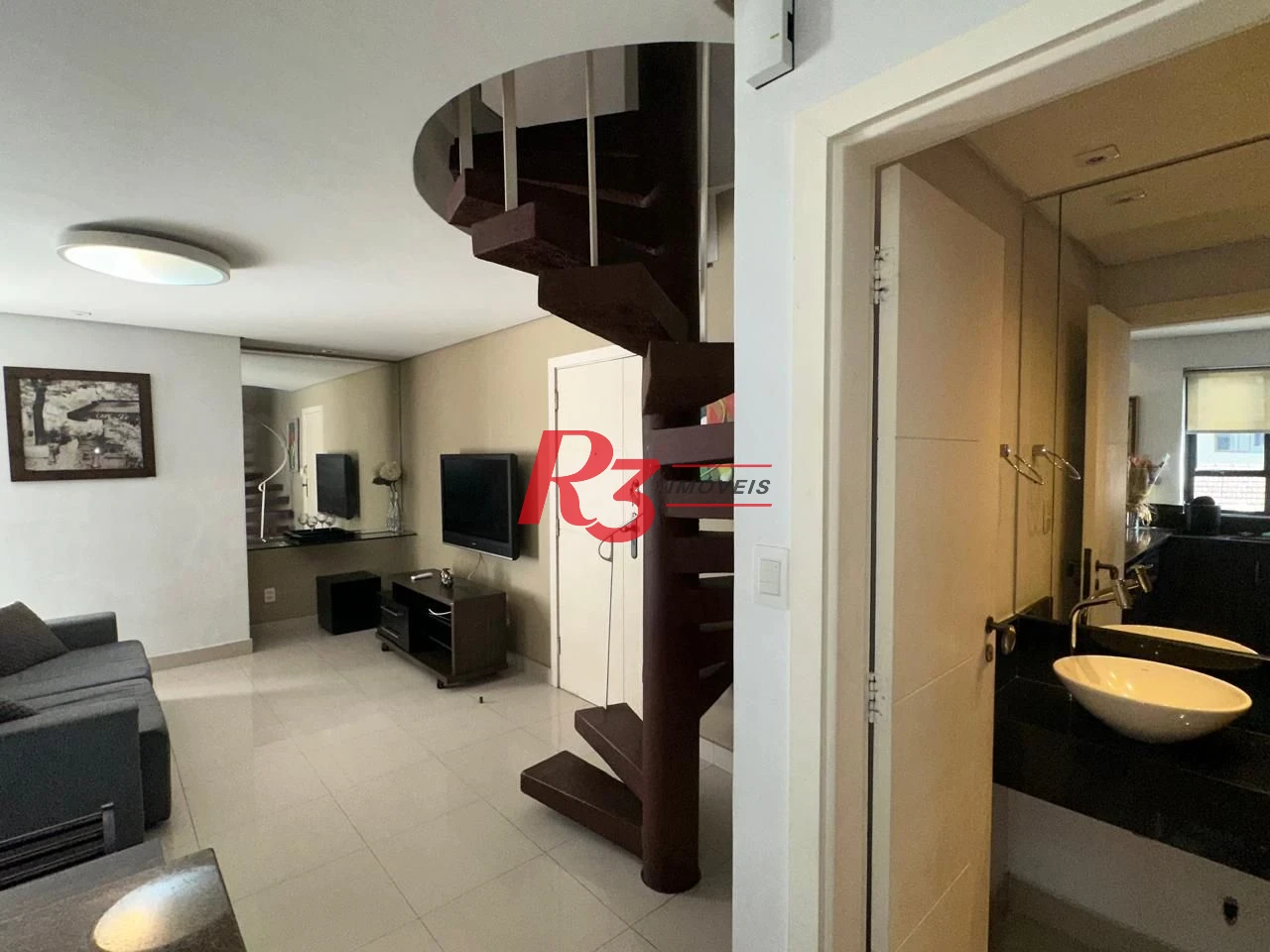 Apartamento Duplex com 1 dormitório à venda, 83 m² por R$ 710.000,00 - Ponta da Praia - Santos/SP