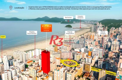 Apartamento com 3 dormitórios à venda, 124 m² por R$ 3.000.000,00 - Gonzaga - Santos/SP