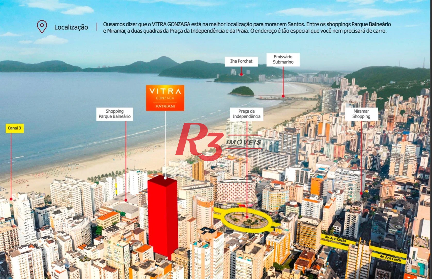 Apartamento com 3 dormitórios à venda, 124 m² por R$ 3.000.000,00 - Gonzaga - Santos/SP