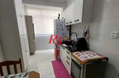 Apartamento com 1 dormitório para alugar, 46 m² por R$ 3.000,00/mês - Aparecida - Santos/SP