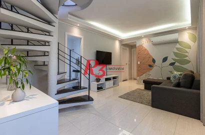 Cobertura com 3 dormitórios à venda, 170 m² por R$ 1.060.000,00 - Pompéia - Santos/SP