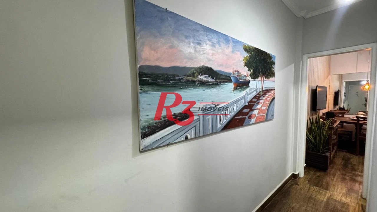 Apartamento á venda 1 quarto com varanda no Gonzaga, Santos