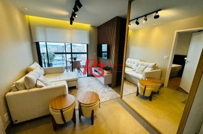 Apartamento com 1 dormitório para alugar, 54 m² por R$ 6.500,02/mês - Boqueirão - Santos/SP