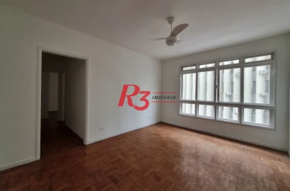 Apartamento com 2 dormitórios para alugar, 90 m² por R$ 4.000,02/mês - Gonzaga - Santos/SP