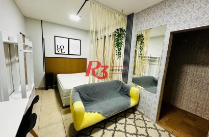 Kitnet com 1 dormitório para alugar, 30 m² por R$ 3.000,02/mês - Embaré - Santos/SP