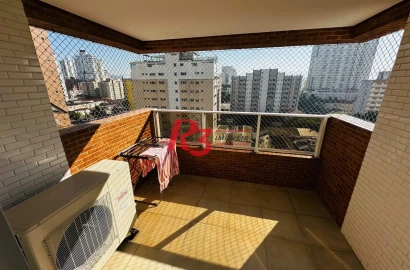 Apartamento com 2 dormitórios para alugar, 84 m² por R$ 6.000,00/mês - Boqueirão - Santos/SP