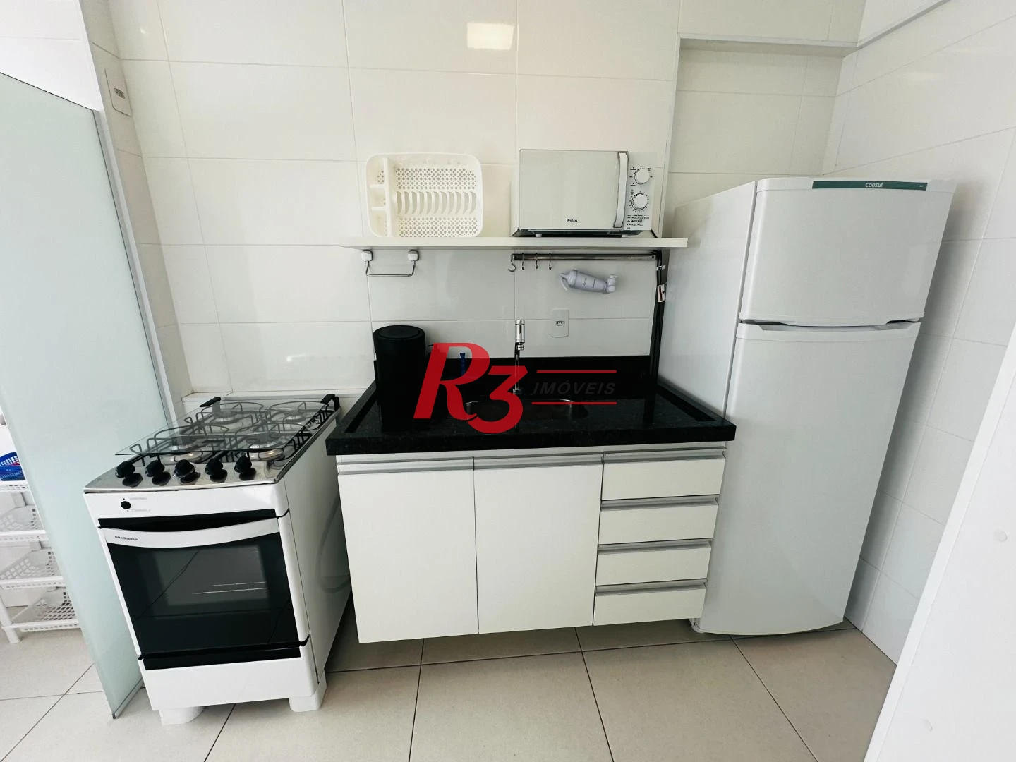 Apartamento com 1 dormitório para alugar, 45 m² por R$ 4.500,00/mês - Campo Grande - Santos/SP