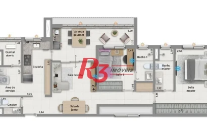 Apartamento com 2 dormitórios à venda, 92 m² por R$ 1.495.000 - Embaré - Santos/SP