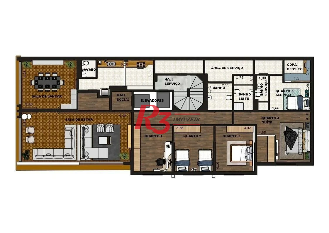 Apartamento com 4 dormitórios à venda, 300 m² por R$ 1.000.000,00 - Gonzaga - Santos/SP