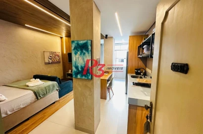 Studio com 1 dormitório para alugar, 35 m² por R$ 4.500,02/mês - Ponta da Praia - Santos/SP