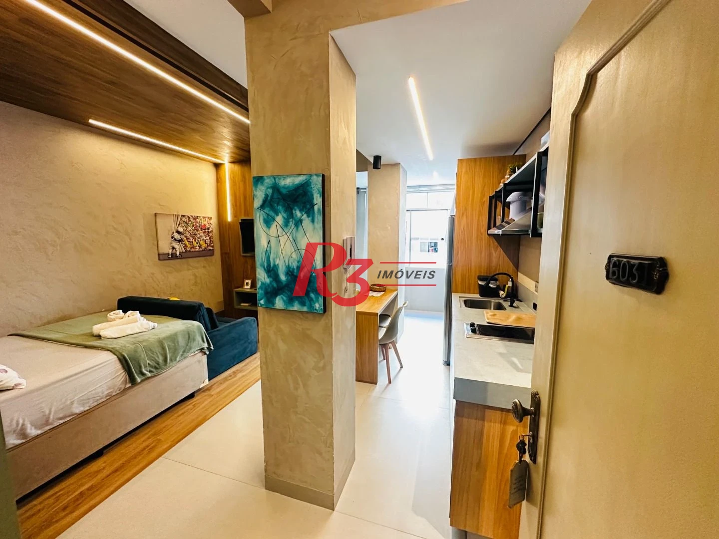 Studio com 1 dormitório para alugar, 35 m² por R$ 4.500,02/mês - Ponta da Praia - Santos/SP