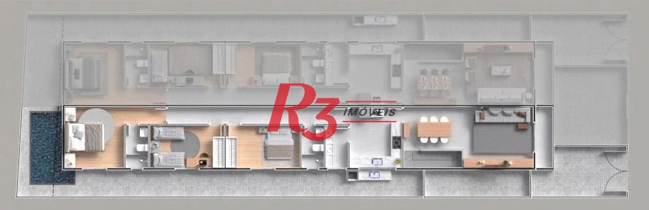 SOBREPOSTA ALTA NA PONTA DA PRAIA - 3 DORM 1 SUÍTE - CHURRASQIERA E VARANDA